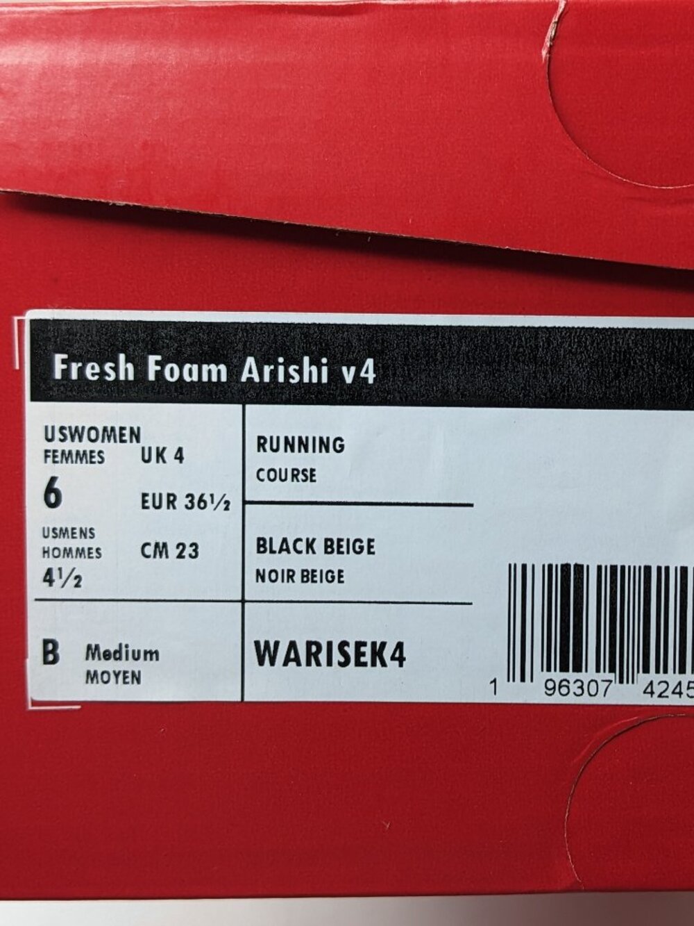 New Balance Fresh Foam Arishi V4 Running Shoes Black Womens 6 - Picture 6 of 6